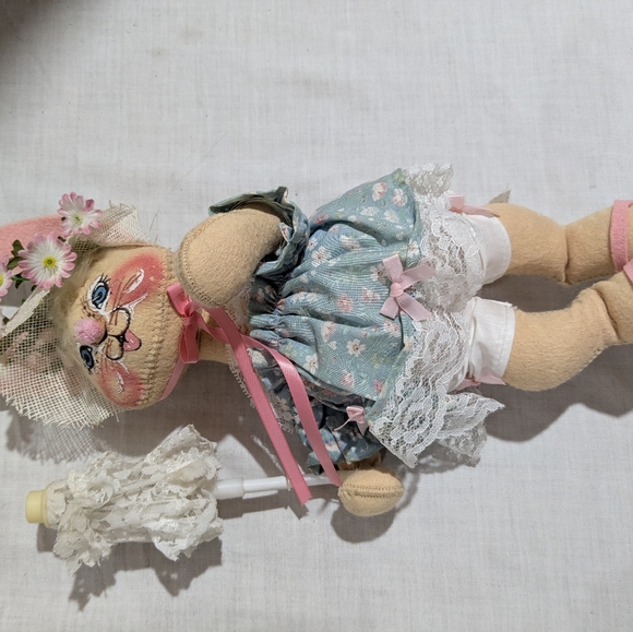 Annalee Easter Bunny Rabbit couple Dolls VTG 1988 Mobilitee - Picture 11 of 16